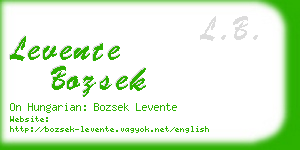 levente bozsek business card